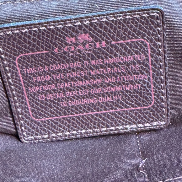 Coach Metallic Cherry Crossgrain Leather City Zip Bag with Gold Details EUC - Picture 6 of 12